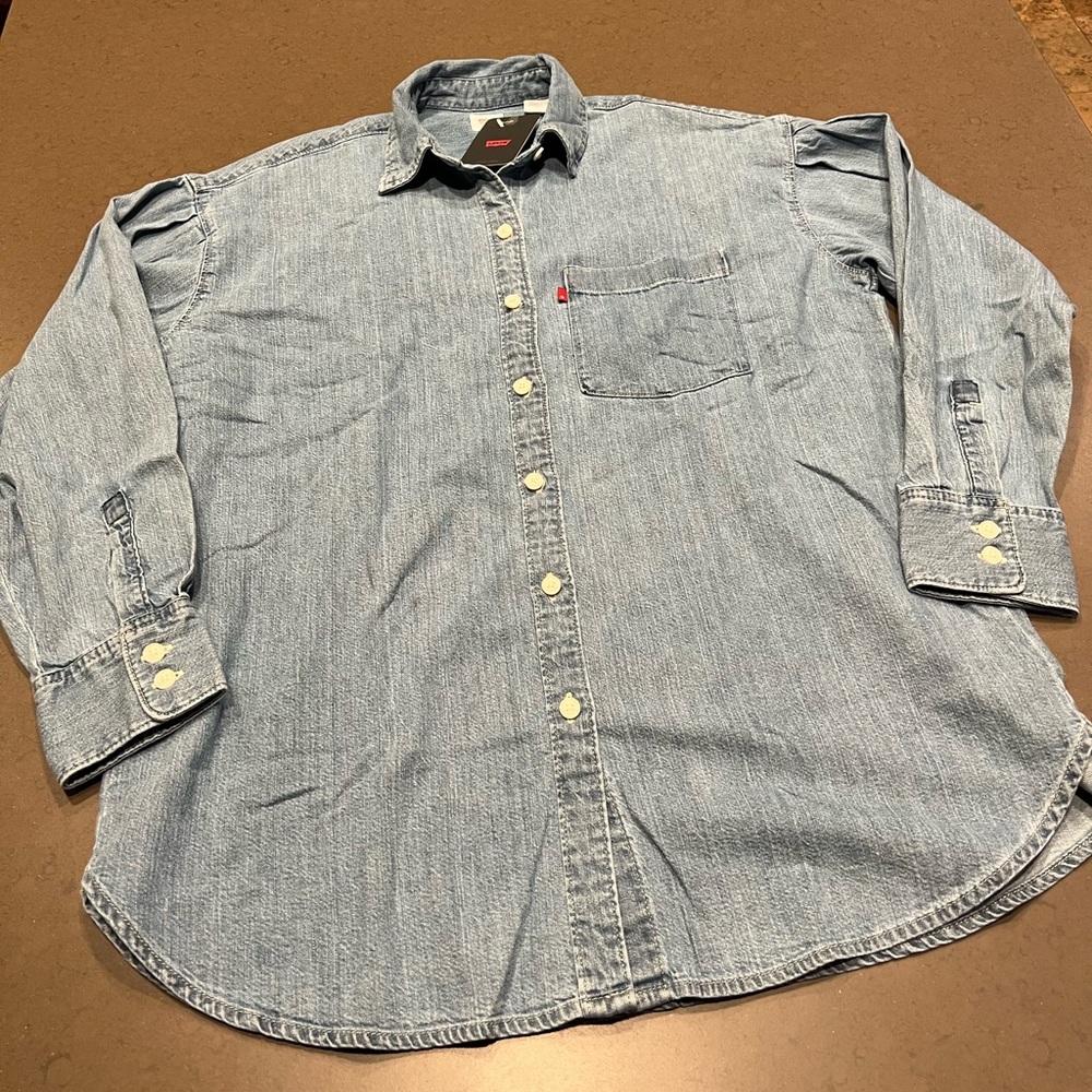 NWT Levi’s Denim Button-Down Top Sz: S